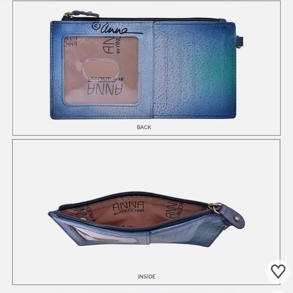 Anna by Anuschka leather wallet with a Midnight Peacock design, NWT - Picture 3 of 4